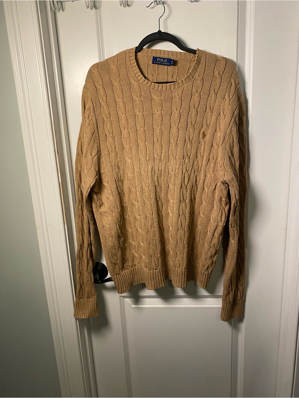 Polo Ralph Lauren Tan Cable Knit Crewneck Sweater
